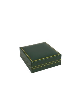 Estuche polipiel verde para colgante 87x91x30 mm. J-09-C-VE