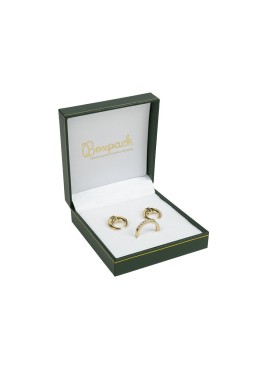 Estuche polipiel verde para conjunto 87x91x30 mm. J-09-J-VE