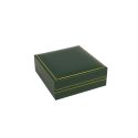 Estuche polipiel verde para conjunto 87x91x30 mm. J-09-J-VE