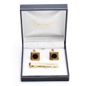 Astuccio in similpelle per gemelli e fermacravatta, blu 87 x 91 x 30 mm J-09-GS-A