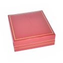 Estuche polipiel rojo para gemelos y sujeta corbata 87x91x30 mm.  J-09-GS-R