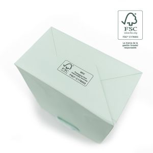 FSC®-Papiertragetasche in Aquamarin für Schmuck und Uhren FE-B-M-AQ