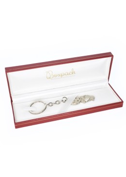 Estuche polipiel rojo para llavero 177x60x25 mm.  J-16-LL-R