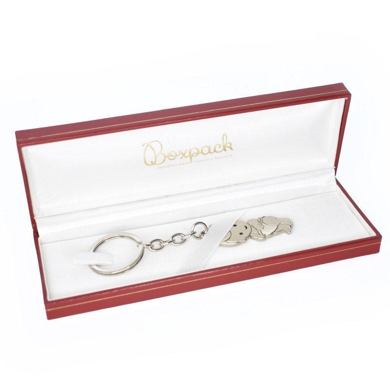 Estuche polipiel rojo para llavero 177x60x25 mm.  J-16-LL-R