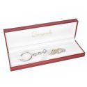 Kunstleren doosje voor sleutelhanger, rood 177 x 60 x 25 mm J-16-LL-R