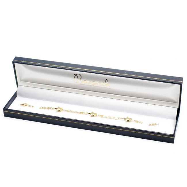 Leatherette bracelet box, blue 223 x 51 x 27 mm J-01-PE-A