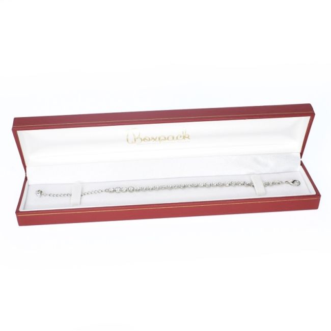 Estuche polipiel rojo para pulsera 223x51x27 mm. J-01-PE-R
