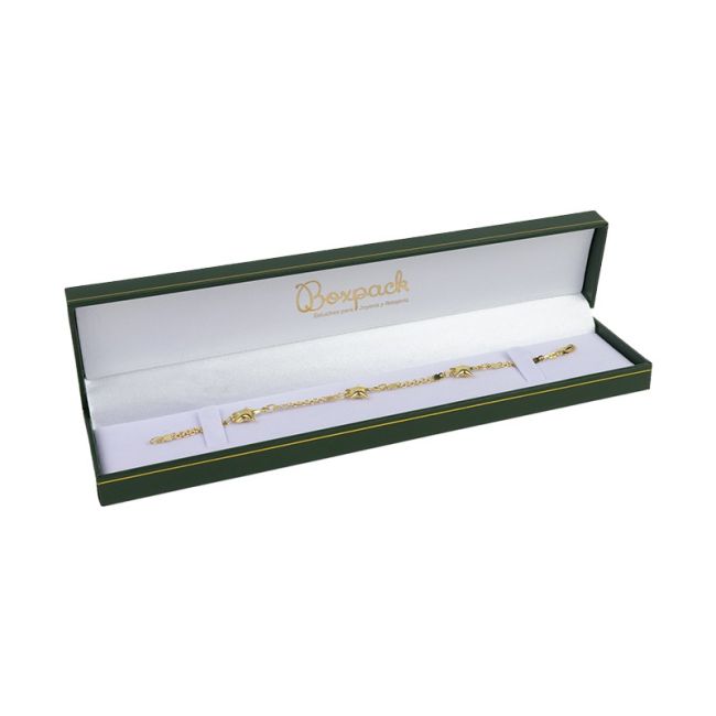 Grünes Etui aus Kunstleder für Armbänder, Modeschmuck und Schmuck J-01-PE-VE