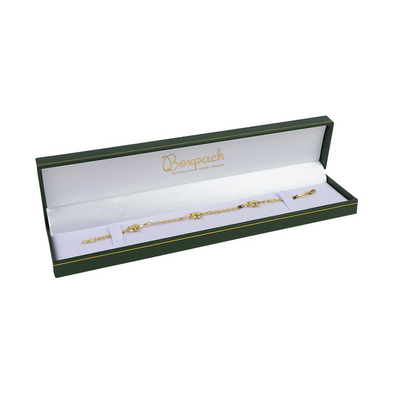 Estuche polipiel verde para pulsera de joyería bisutería joyas J-01-PE-VE