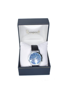 Estuche polipiel azul para reloj 90x90x75 mm. J-18-R-A