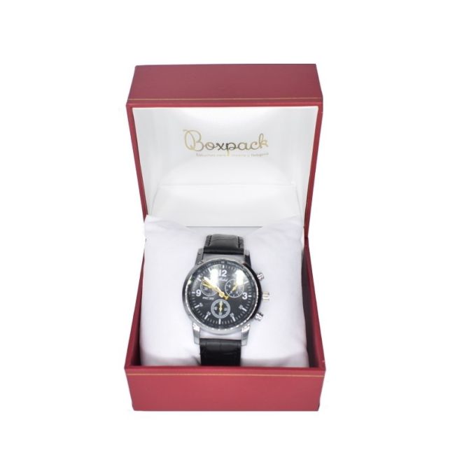 Estuche polipiel rojo para reloj 90x90x75 mm. J-18-R-R