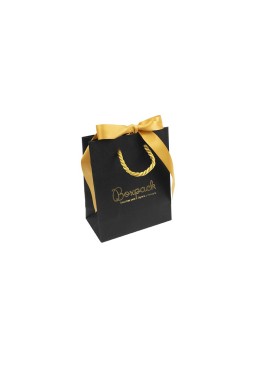 Bolsa ribbons de papel mate para joyería bisutería y relojería 120x150x65 mm BR-M-N