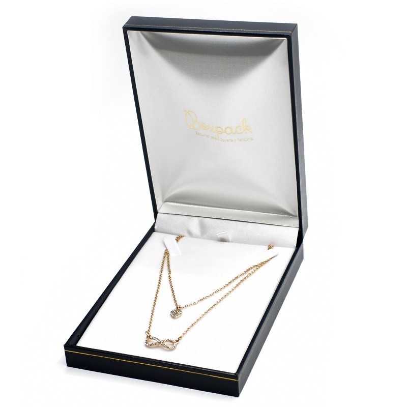 Estuche polipiel azul para collar 110x155x34 mm. J-15-C-A