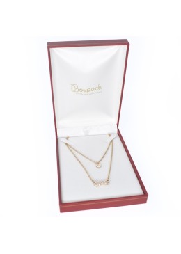 Estuche polipiel rojo para collar 110x155x34 mm. J-15-C-R