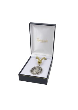 Estuche polipiel azul para medalla con cordon 110x155x50 mm. J-15-MC-A