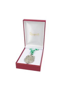 Estuche polipiel rojo para medalla con cordon 110x155x50 mm. J-15-MC-R