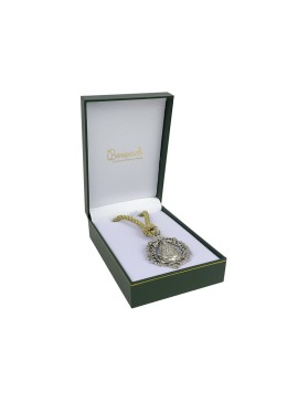 Estuche polipiel verde para medalla con cordon 110x155x50 mm. J-15-MC-VE