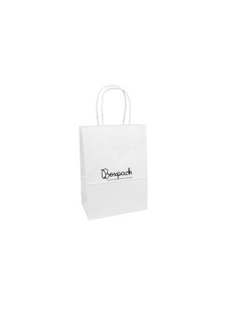 Bolsa de papel económica blanca para joyería, bisutería, relojería y boutique 180x250x100 mm BE-250-B