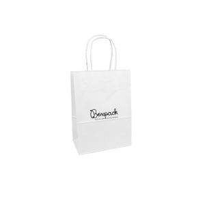 Bolsa de papel económica blanca para joyería, bisutería, relojería y boutique 180x250x100 mm BE-250-B