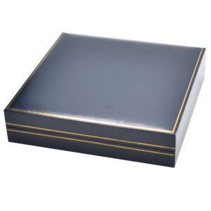 Estuche polipiel azul para collar 162x162x37 mm. J-02-C-A