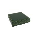 Estuche polipiel verde para collar 162x162x37 mm. J-02-C-VE