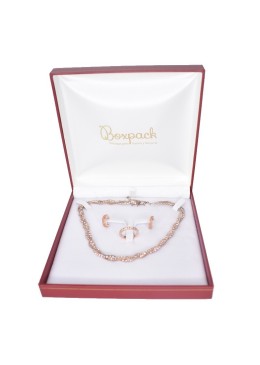 Estuche polipiel rojo para conjunto 162x162x37 mm. J-02-A-R