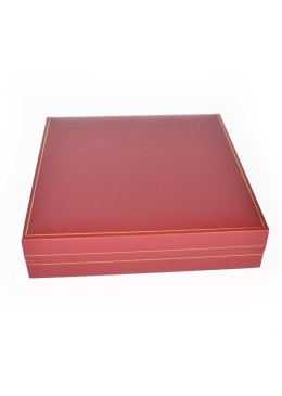 Estuche polipiel rojo para conjunto 162x162x37 mm. J-02-A-R