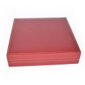 Écrin en simili-cuir rouge pour parure 162 x 162 x 37 mm J-02-A-R