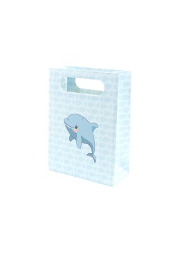 Bolsa de papel infantil azul para joyería y bisutería 110x150x50 mm B-AN