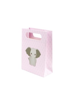Bolsa de papel infantil rosa para joyería y bisutería 110x150x50 mm B-AN