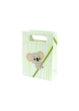 Bolsa de papel infantil verde para joyería y bisutería 110x150x50 mm B-AN
