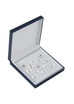 Estuche polipiel azul para arras 162x162x37 mm. J-02-A20-A