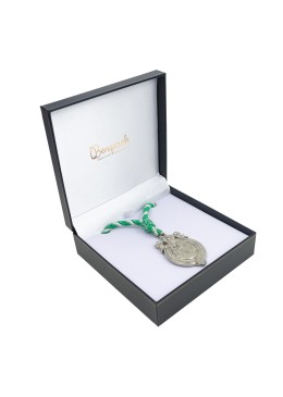 Estuche polipiel azul para medalla con cordon 160x160x53 mm. J-02-MC-A