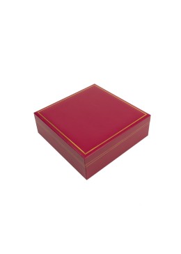 Estuche polipiel rojo para medalla con cordon 160x160x53 mm. J-02-MC-R