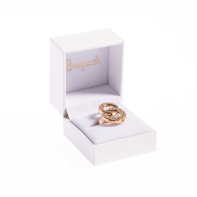 Estuche polipiel blanco para anillo 47x52x40 mm. FR-2-S-B