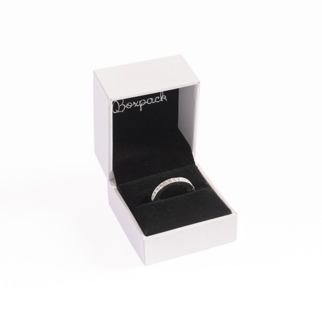 Estuche polipiel blanco para anillo 47x52x40 mm. FR-2-S-N