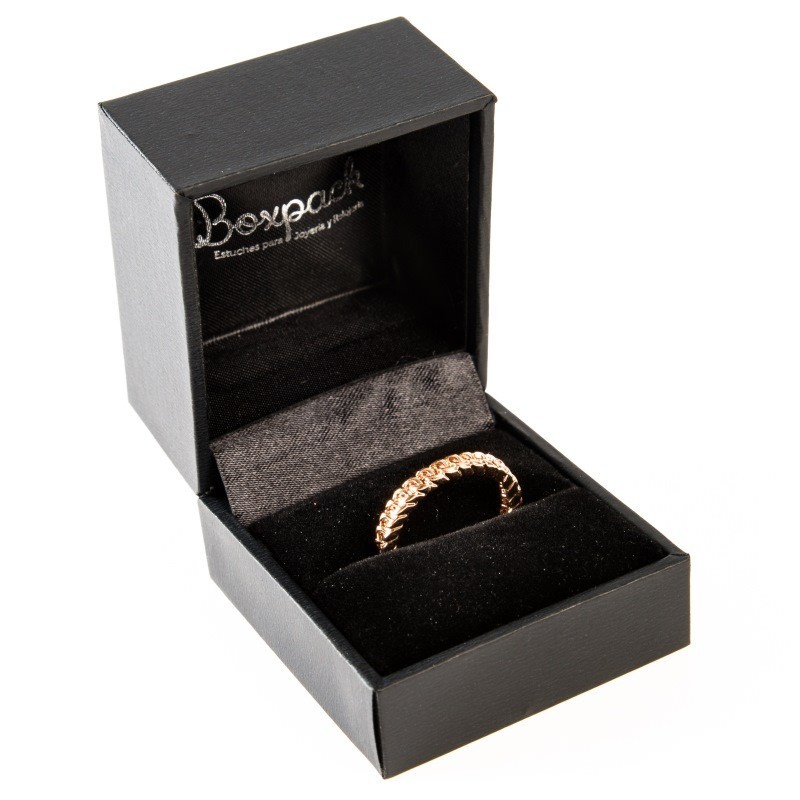 Estuche polipiel negro para anillo labios 47x52x40 mm. C-2-S