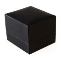 Schwarzes Ringetui aus Kunstleder mit Lasche 47 x 52 x 40 mm C-2-SP