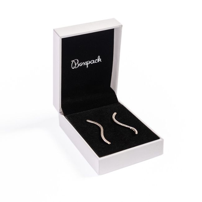 Estuche polipiel blanco para pendientes 59x79x24 mm. FR-3-P-N