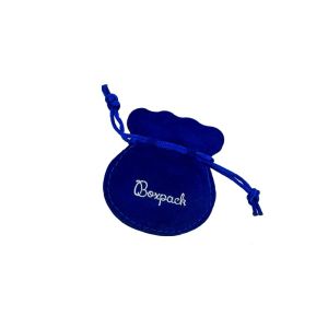 Blauer Schmuckbeutel aus Velourslederimitat 65 x 75 mm A-101-A