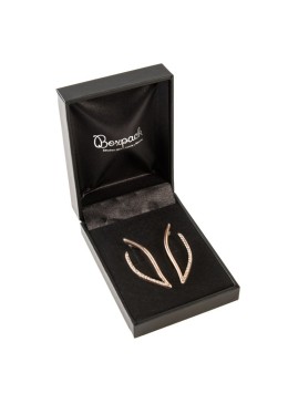 Estuche polipiel negro para pendientes 59x79x24 mm. C-3-P