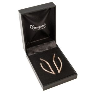 Leatherette earring box, black 59 x 79 x 24 mm C-3-P