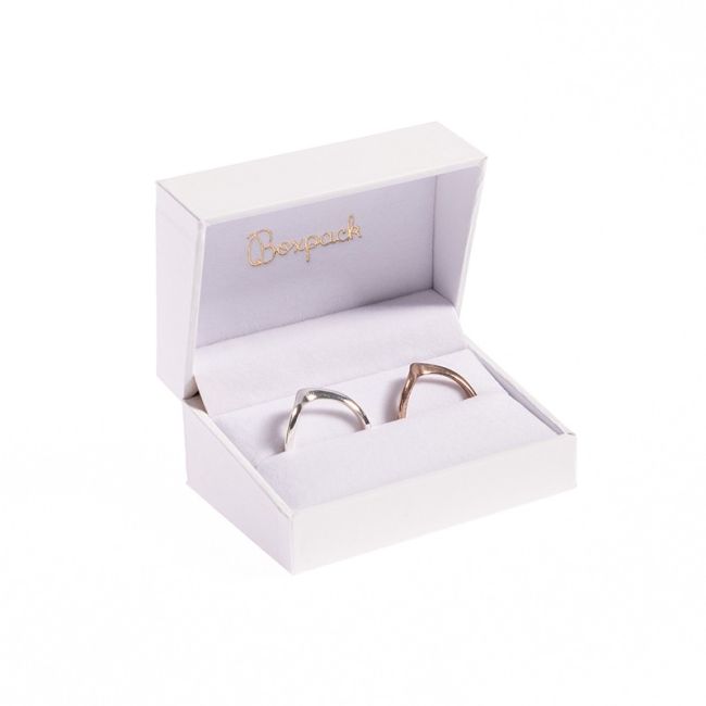 Écrin en simili-cuir blanc pour alliances 74 x 48 x 40 mm FR-8-A-B