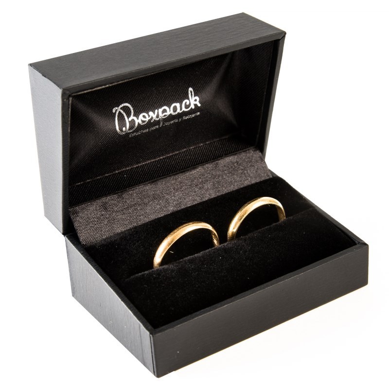 Estuche polipiel negro para alianzas 74x48x40 mm. C-8-A