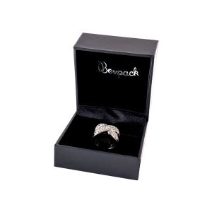 Estuche polipiel negro para anillo 70x70x50 mm. C-10-SP