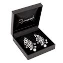 Estuche polipiel negro para pendientes 87x91x30 mm. C-4-P