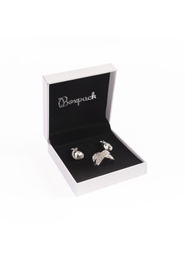 Estuche polipiel blanco para conjunto 87x91x30 mm. FR-4-J-N