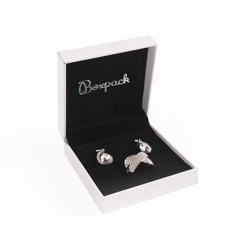 Estuche polipiel blanco para conjunto 87x91x30 mm. FR-4-J-N