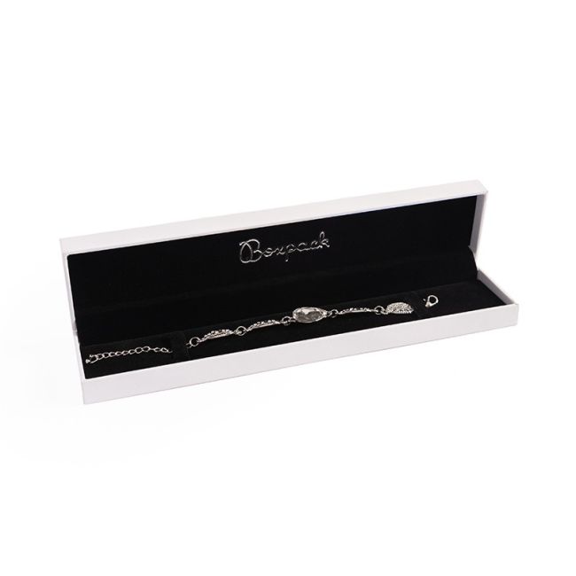 Estuche polipiel blanco para pulsera 219x55x22 mm. FR-5-PE-N