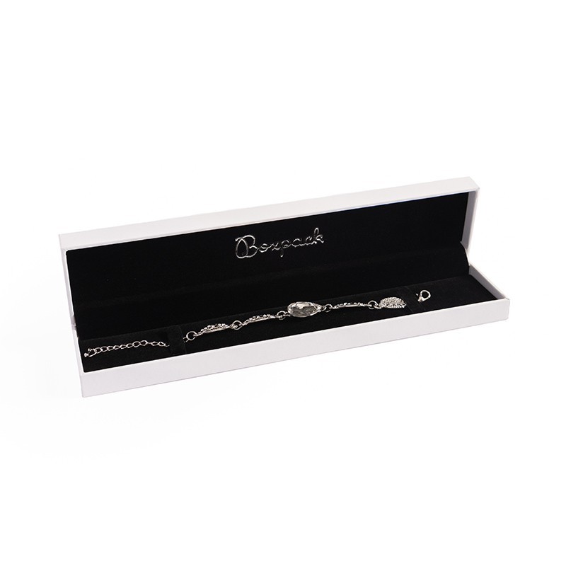 Estuche polipiel blanco para pulsera 219x55x22 mm. FR-5-PE-N